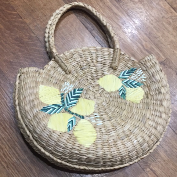J. Jill straw lemon Tote Bag Purse - Picture 2 of 10